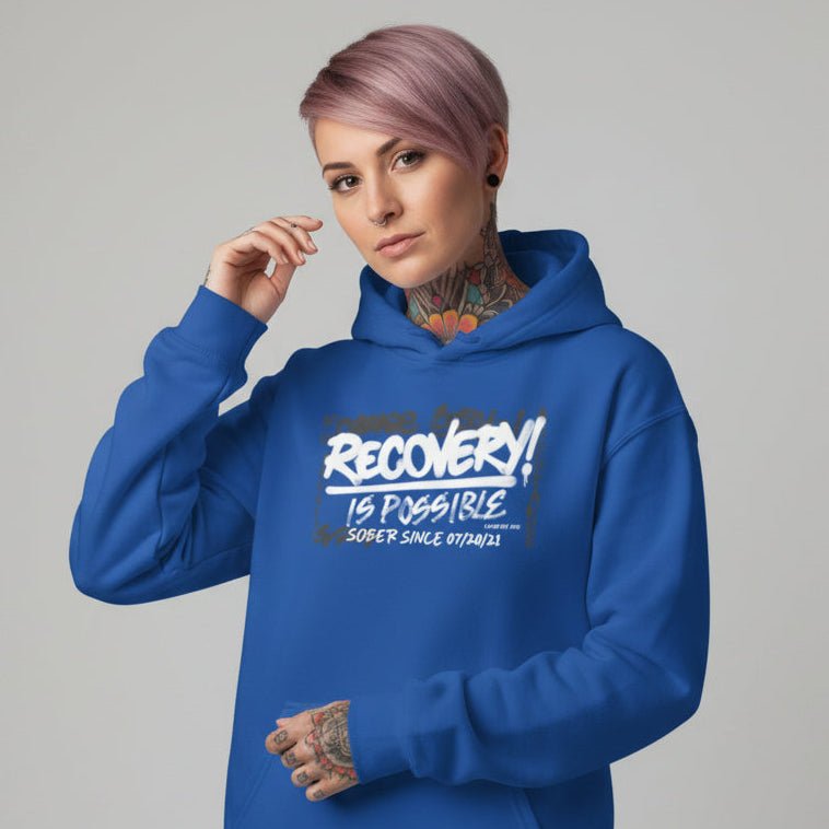 Recovery Is Possible for Women Recovery Hoodie flat lay styled image (view 13)