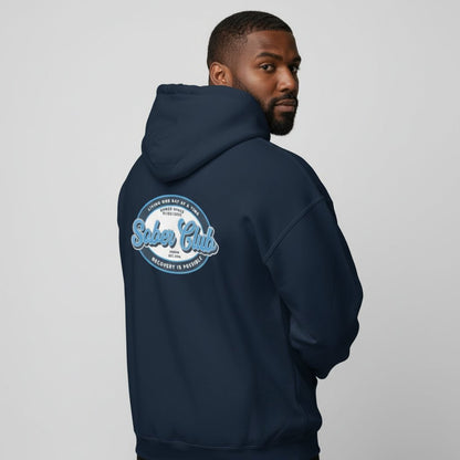 Sober Club Badge Unisex Zip Recovery Hoodie close-up view (view 12)