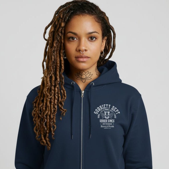 Sobriety Dept Zip Recovery Hoodie packaging detail (view 18)