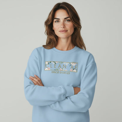 Clean AF Since Date Sobriety Recovery Hoodie back view (view 17)