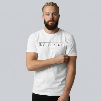 Sober AF Men's Tee for Strength and Recovery Sober T Shirt graphic detail (view 24)