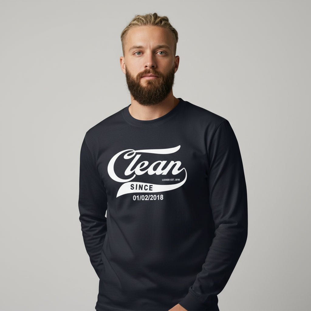 Clean Since Long Sleeve Sober T Shirt product photo (view 10)