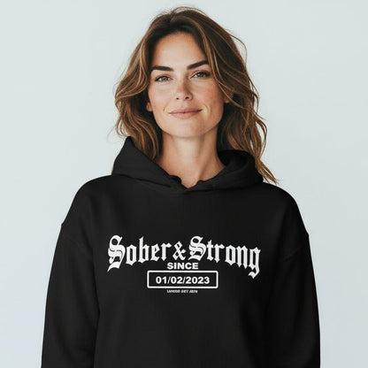 Old School Sober Recovery Hoodie lifestyle view (view 5)
