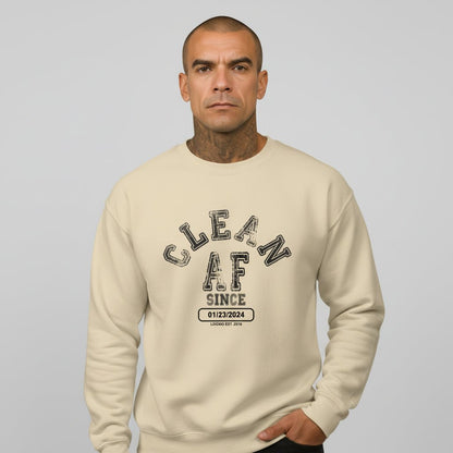 Clean AF Since Sobriety Recovery Hoodie packaging detail (view 28)