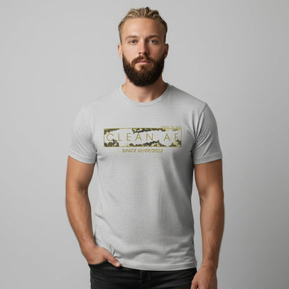Since Date Men's Sobriety Sober T Shirt flat lay styled image (view 13)