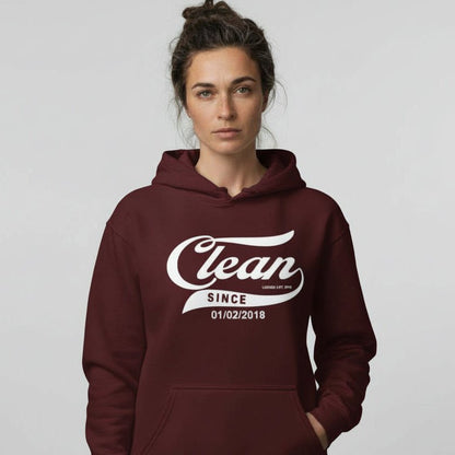 Clean Since Hoodie with Date Recovery Hoodie fit detail (view 19)