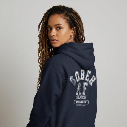 Sober AF Recovery Hoodie close-up view (view 12)