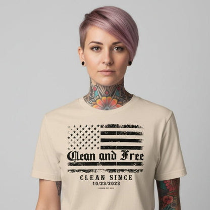 Clean and Free Sober T Shirt side view (view 16)