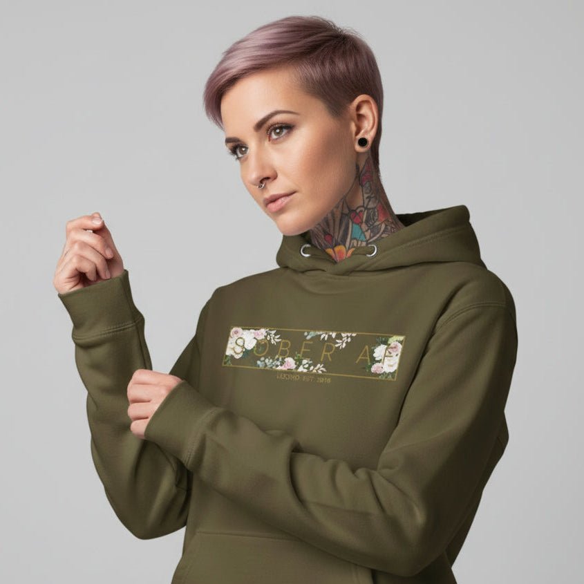Sober AF Flower Recovery Hoodie fit detail (view 19)