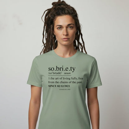 Sobriety Definition Sober T Shirt fit detail (view 19)