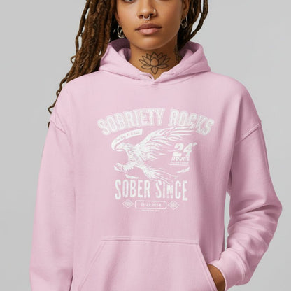 Sober Since Recovery Hoodie flat lay styled image (view 43)