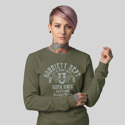 Sobriety Dept 24 7 Long Sleeve Sober T Shirt graphic detail (view 24)