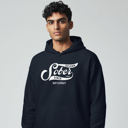 Men Sober Since Recovery Hoodie featuring the design (view 11)