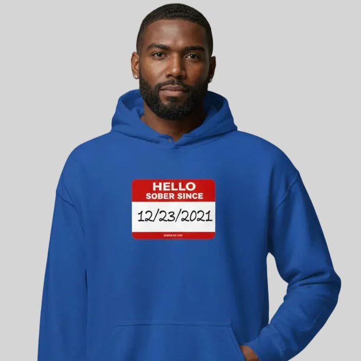 Hello Sober Since Recovery Hoodie packaging detail (view 18)