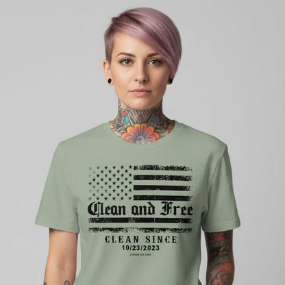 Clean and Free Sober T Shirt product photo (view 10)