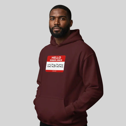 Hello Sober Since Recovery Hoodie graphic detail (view 14)