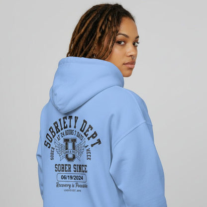 Sobriety Dept Sober AF Recovery Hoodie featuring the design (view 31)