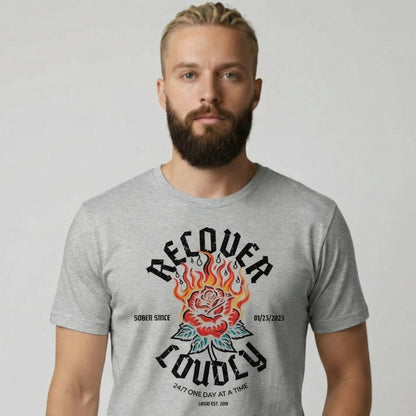 Recover Loudly Sober T Shirt product photo (view 20)