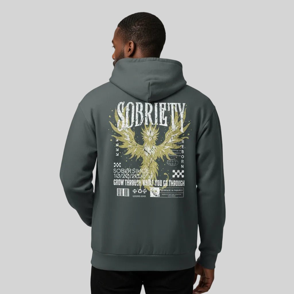 Navy Phoenix Reborn Recovery Print Hoodie Limited Edition Recovery Hoodie packaging detail (view 8)