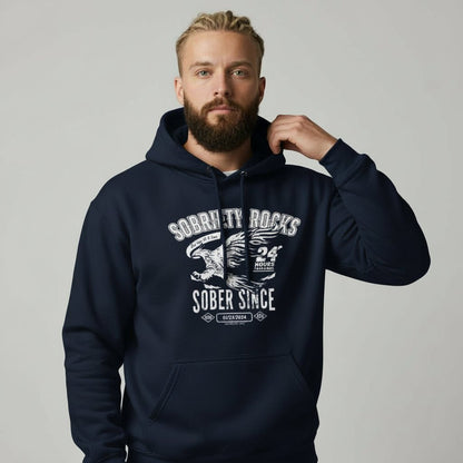 Sober Since Recovery Hoodie flat lay styled image (view 3)