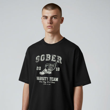Sober Varsity Men's Sober Sober T Shirt lifestyle view (view 5)