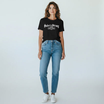 Old School Sober & Strong Sober T Shirt lifestyle view (view 5)