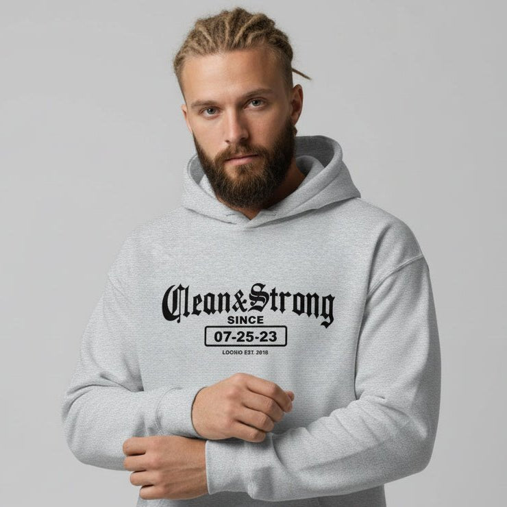 Clean & Strong Old School Recovery Hoodie packaging detail (view 18)