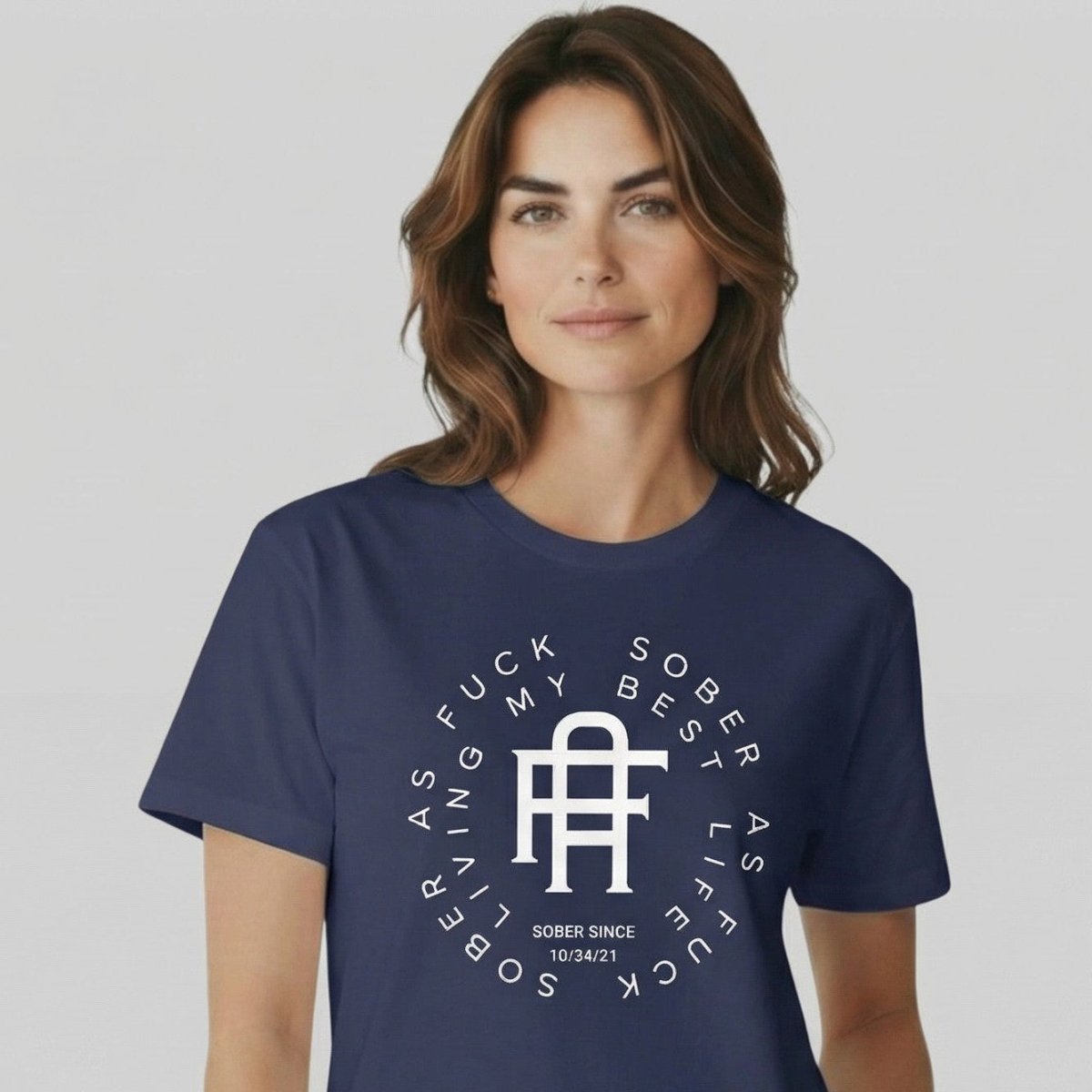 Living My Best Life Sober T Shirt back view (view 7)