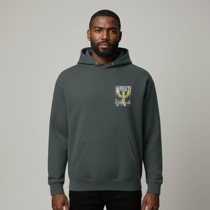 Navy Phoenix Reborn Recovery Print Hoodie Limited Edition Recovery Hoodie back view (view 7)