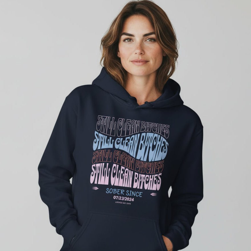 Still Clean B Custom Recovery Date Recovery Hoodie side view (view 6)