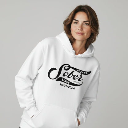 Sober Since Recovery Hoodie flat lay styled image (view 33)