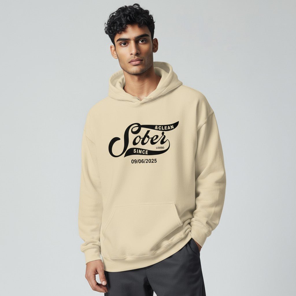 Men Sober Since Recovery Hoodie product photo (view 30)