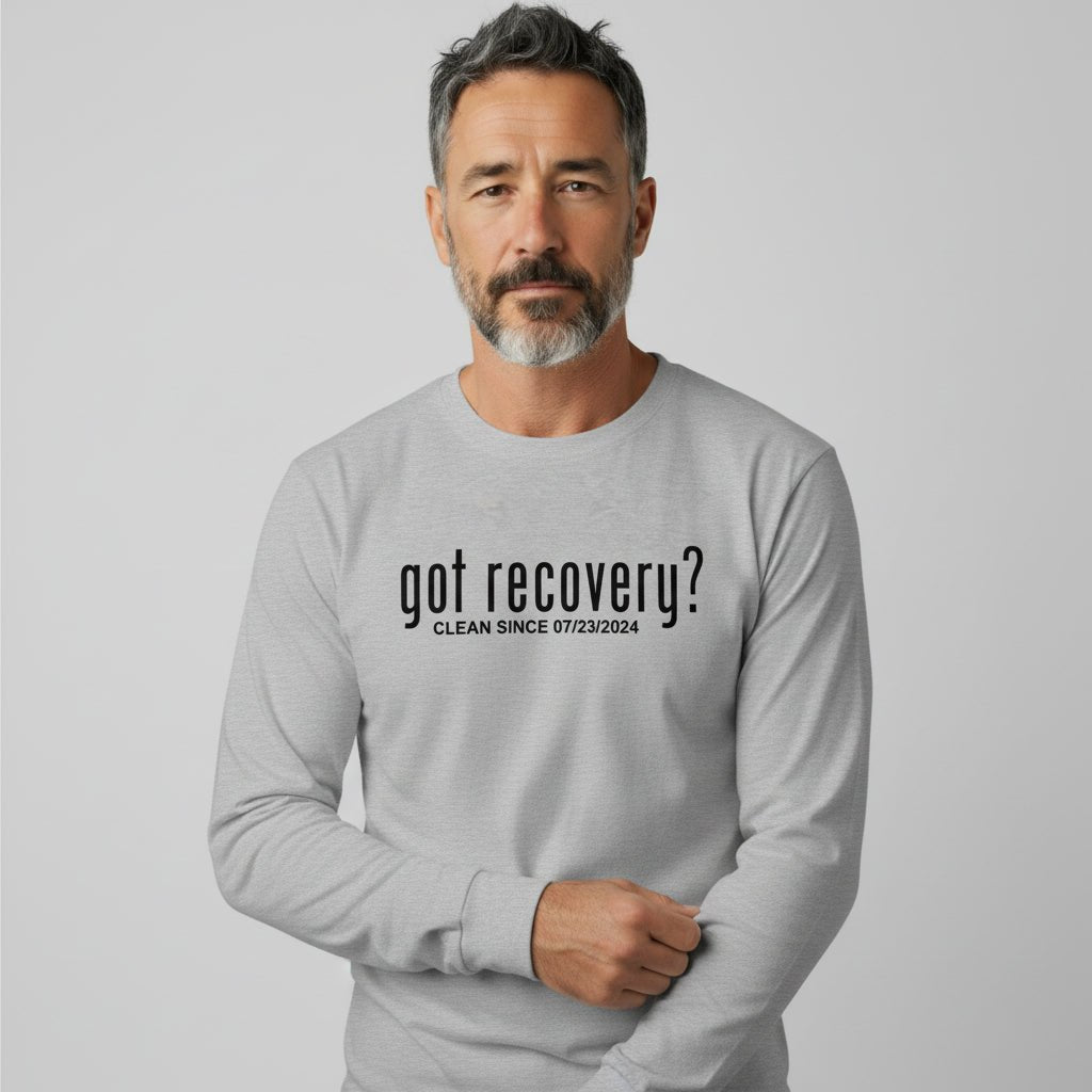 Got Recovery Long Sleeve Sober T Shirt close-up view (view 22)