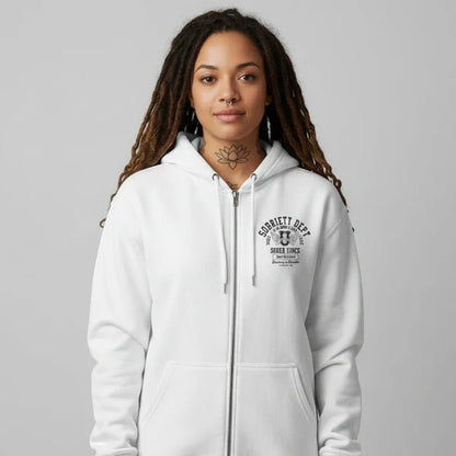 Sobriety Dept Zip Recovery Hoodie packaging detail (view 18)