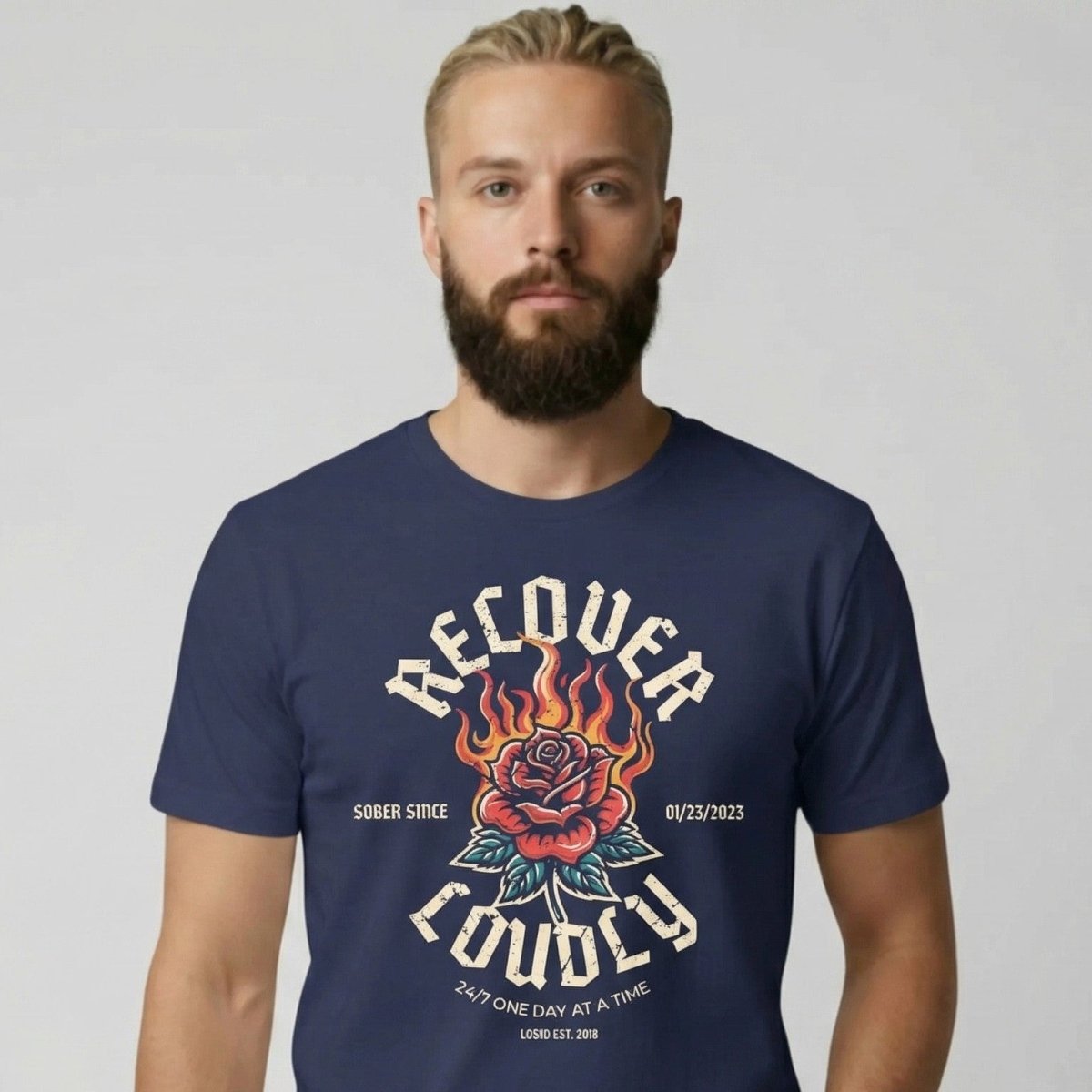 Recover Loudly Sober T Shirt packaging detail (view 8)