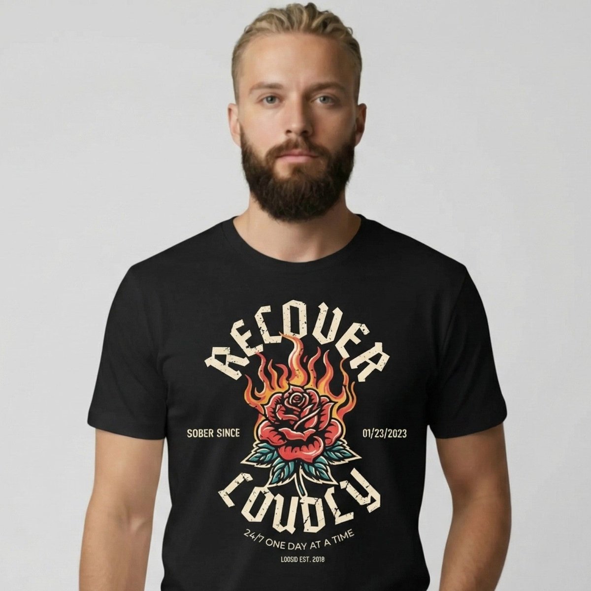 Loosid Recover Loudly Sober T Shirt featuring the design