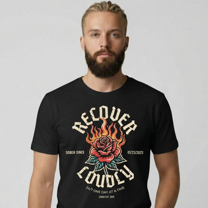 Loosid Recover Loudly Sober T Shirt featuring the design