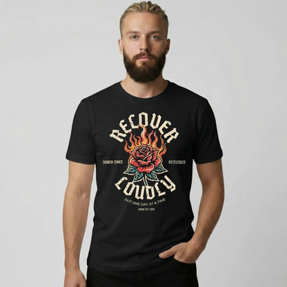 Recover Loudly Sober T Shirt lifestyle view (view 5)