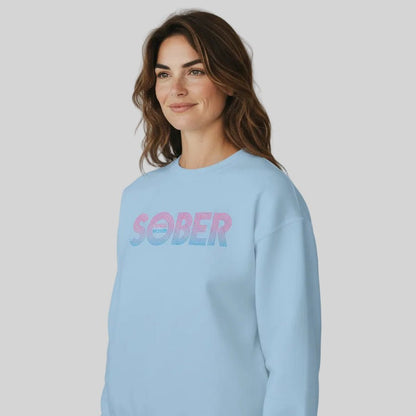Retro Sobriety Date Sweatshirt Personalized Sober Date Recovery Hoodie back view (view 27)