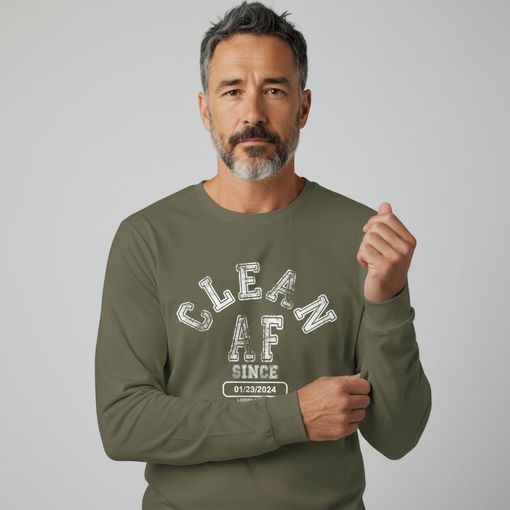 Clean AF Since Long Sleeve Sober T Shirt packaging detail (view 18)