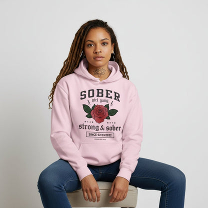 Sober Girl Gang Strong & Sober Crest Recovery Hoodie packaging detail (view 28)