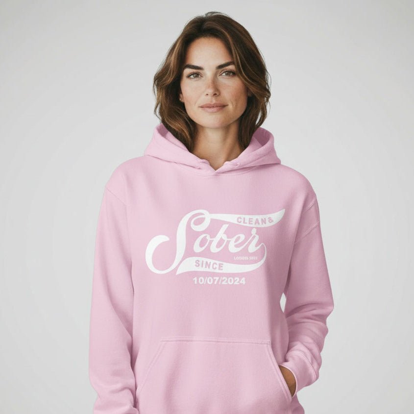 Sober Since Recovery Hoodie fit detail (view 19)