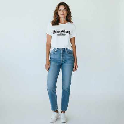 Old School Sober & Strong Sober T Shirt lifestyle view (view 25)