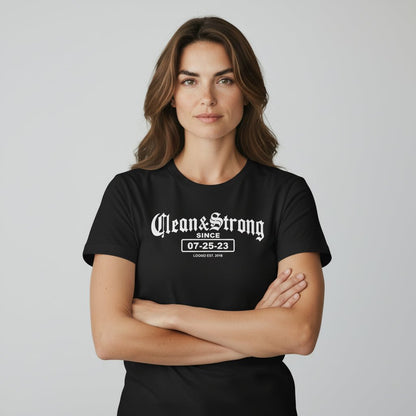 Clean & Strong Sober Sober T Shirt back view (view 7)