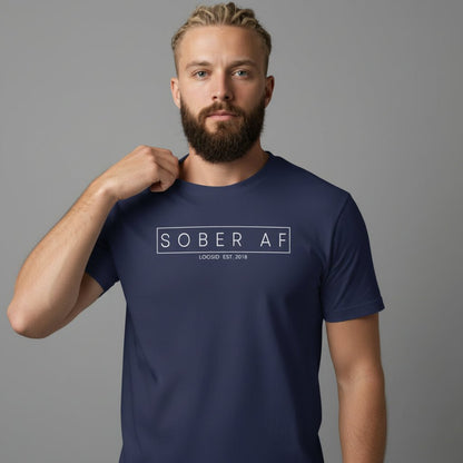 Sober AF Men's Tee for Strength and Recovery Sober T Shirt product photo (view 10)