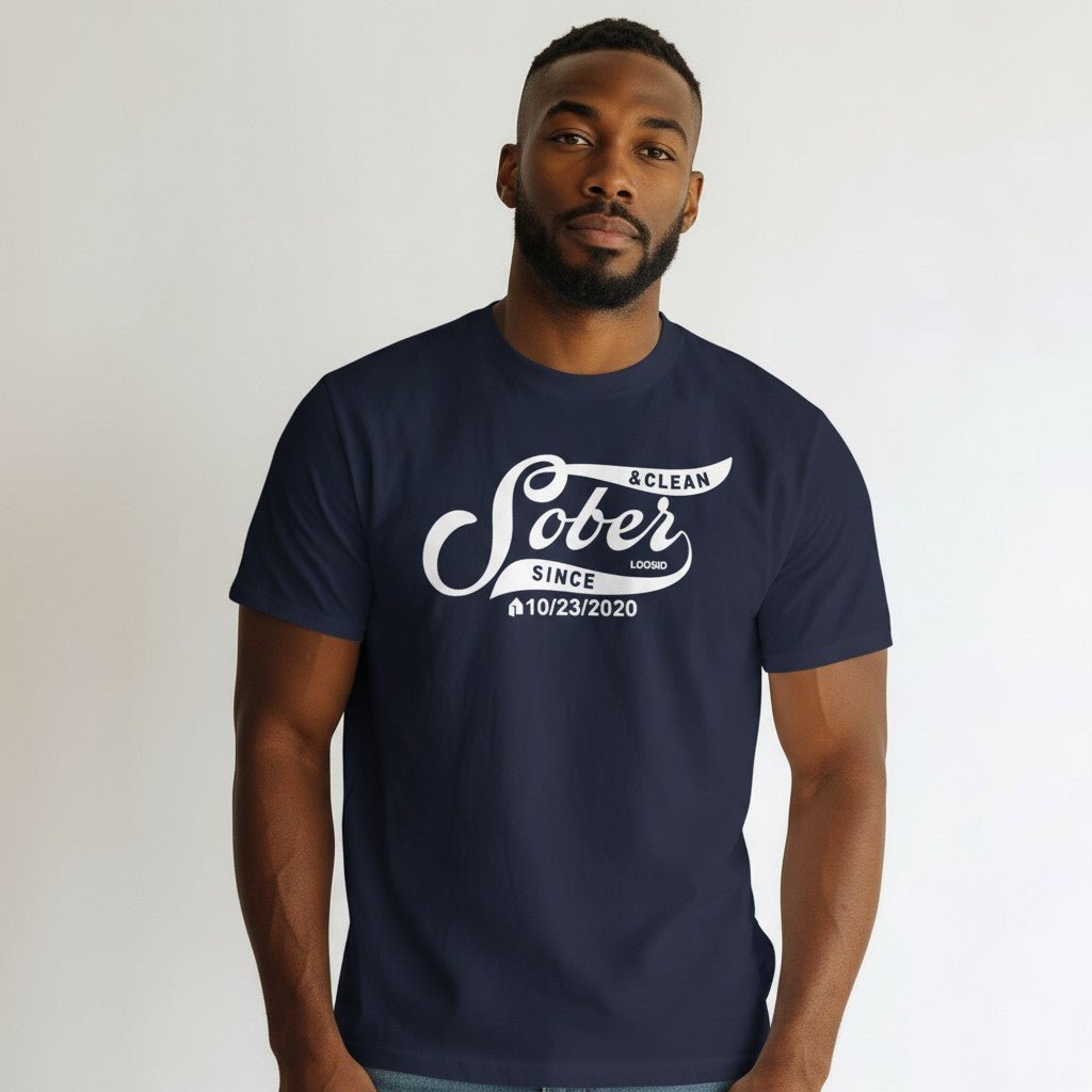 Sober Since Sober T Shirt back view (view 7)