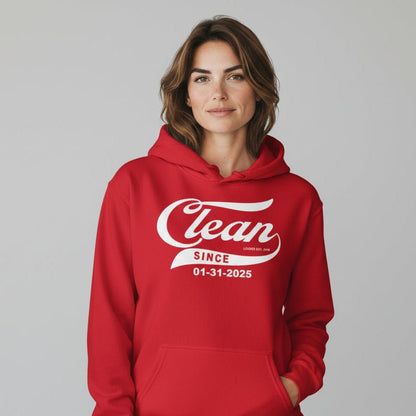 Clean Since Sober Recovery Hoodie lifestyle view (view 5)