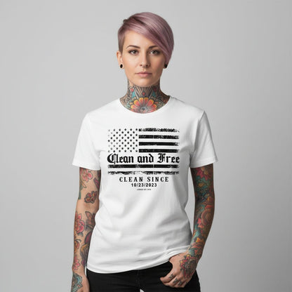 Clean and Free Sober T Shirt flat lay styled image (view 23)