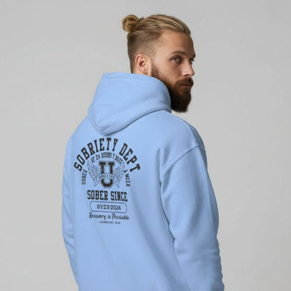 Sobriety Dept Zip Recovery Hoodie fit detail (view 29)