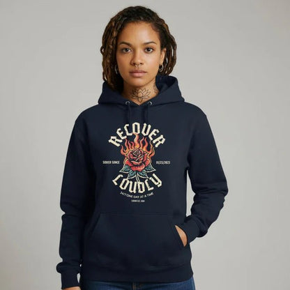 Recover Loudly Custom Sobriety Date Recovery Hoodie lifestyle view (view 15)